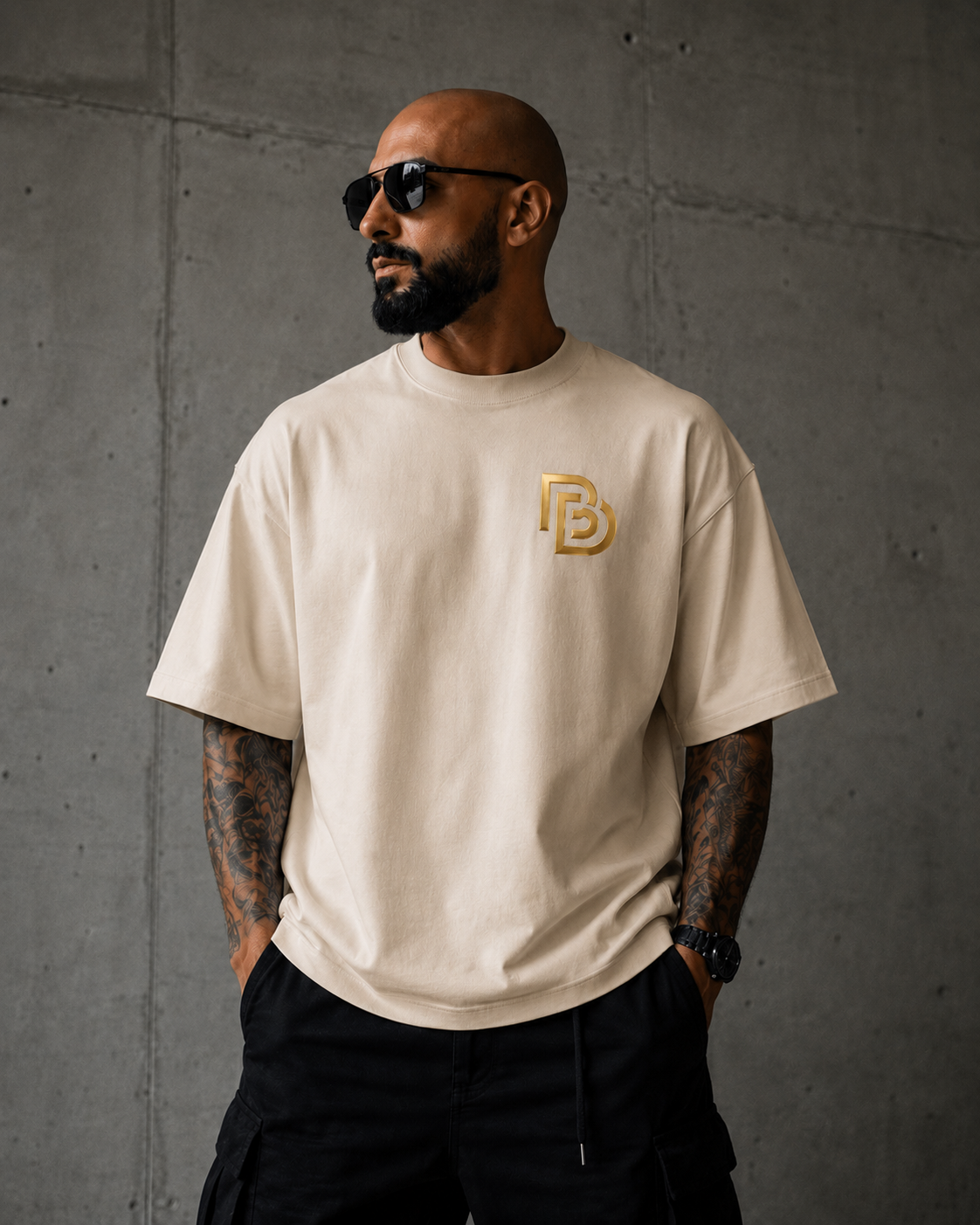 Oversized Tee · Beige — view 5